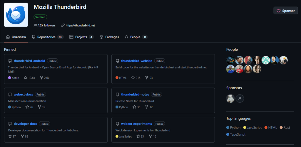 تطبيق Thunderbird