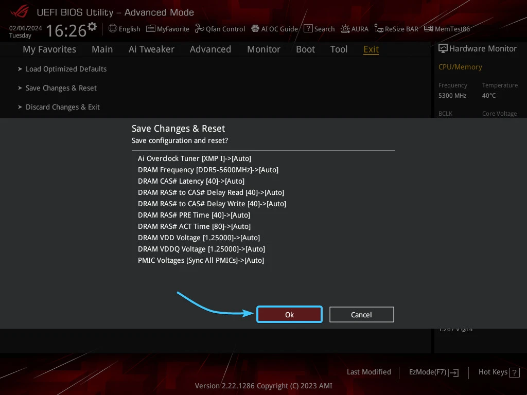 ضبط الاعدادات الافترضية BIOS
