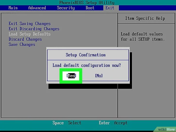 ضبط الاعدادات الافترضية BIOS