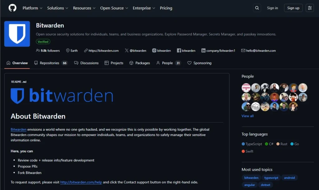 Bitwarden مدير كلمات المرور