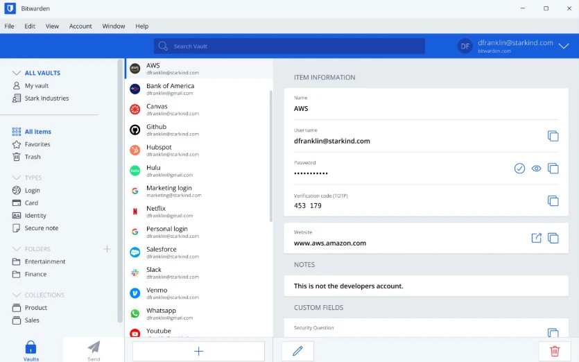 Bitwarden مدير كلمات المرور