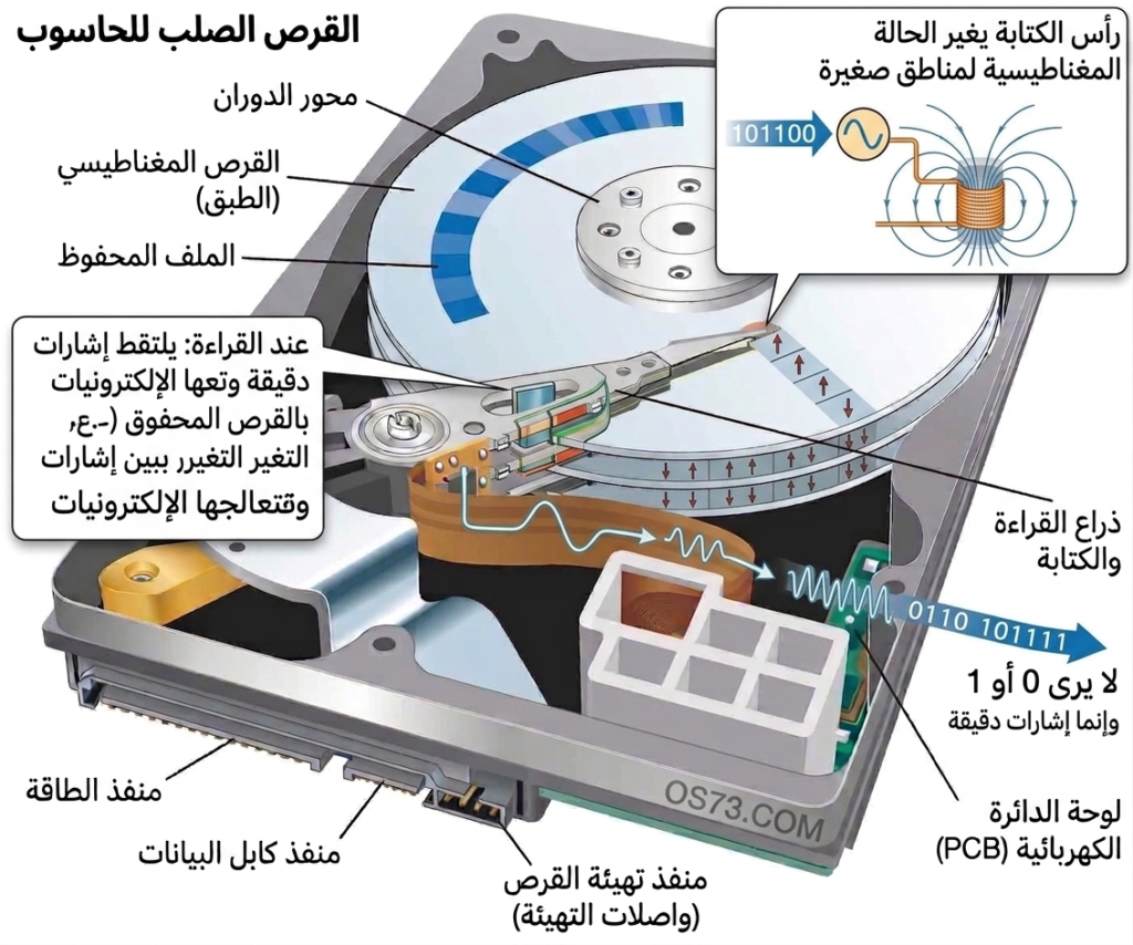 كيف يتم تخزين البيانات في الكمبيوتر